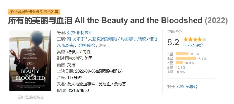 所有的美丽与血泪 All the Beauty and the Bloodshed (2022)