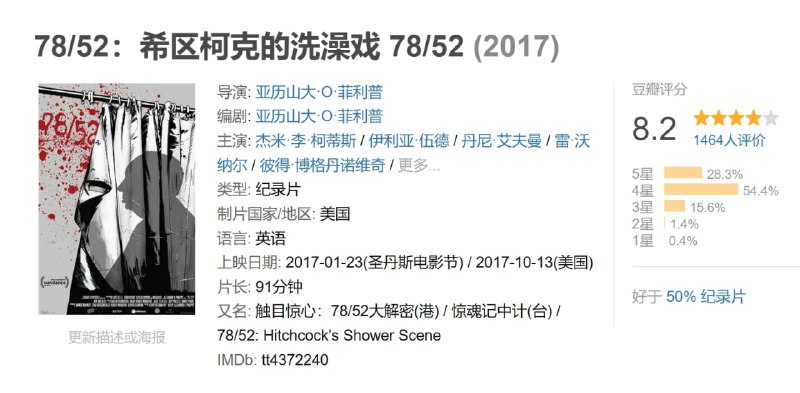 78/52：希区柯克的洗澡戏 78/52 (2017)