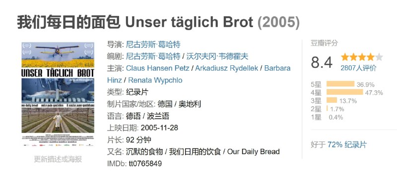 我们每日的面包 Unser täglich Brot (2005)