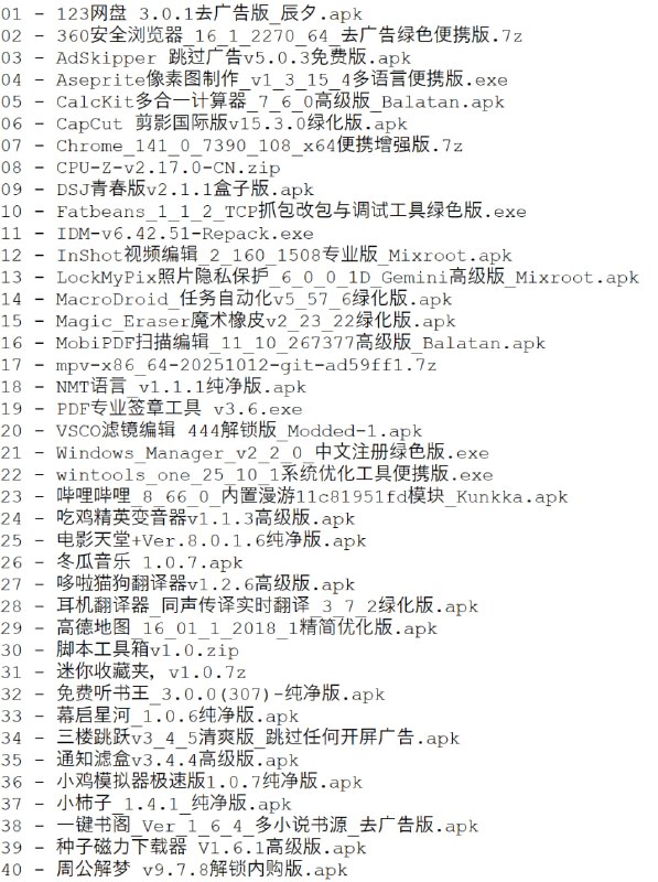 破解软件更新20251018期