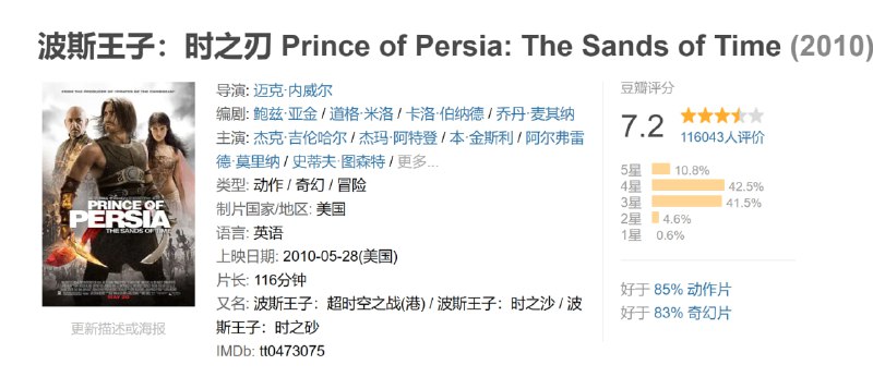 波斯王子:时之刃 Prince of Persia: The Sands of Time (2010)