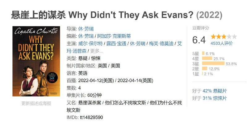 悬崖上的谋杀 Why Didn't They Ask Evans? (2022)