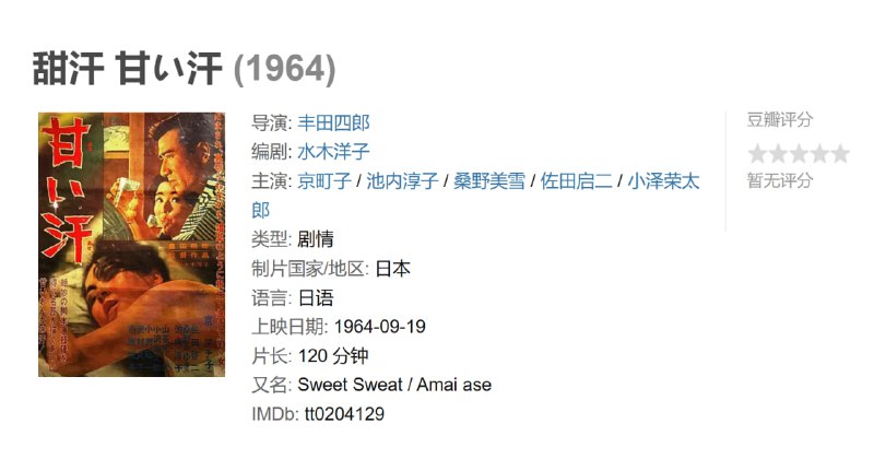 甜汗 甘い汗 (1964)