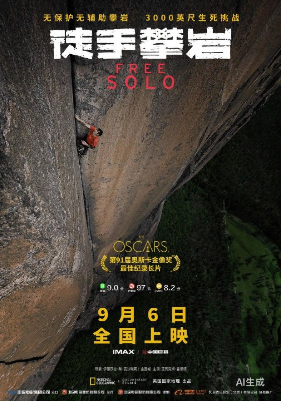 徒手攀岩 2018 4K 8.9分 亚历克斯·霍诺德/金国威