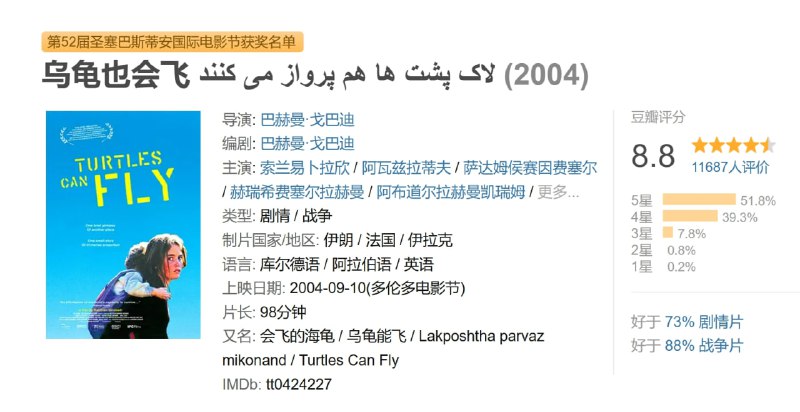乌龟也会飞 لاک پشت ها هم پرواز می کنند (2004)