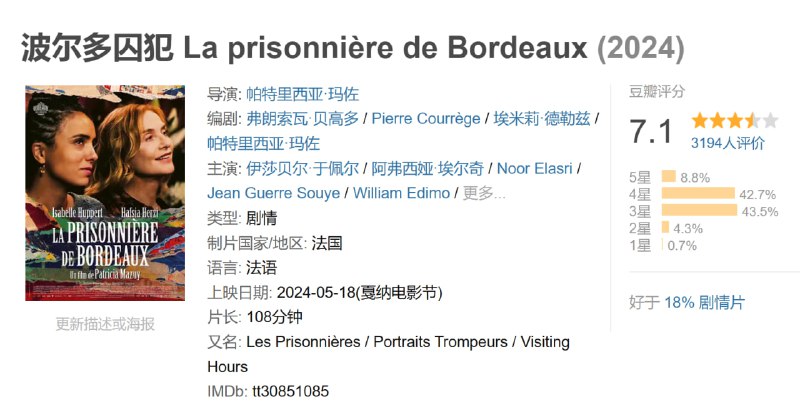 波尔多囚犯 La prisonnière de Bordeaux (2024)
