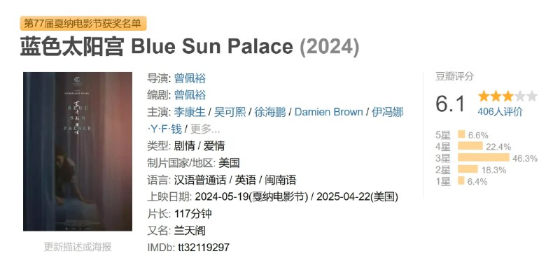 蓝色太阳宫 Blue Sun Palace (2024)