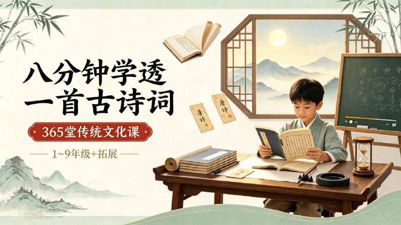 【八分钟学透一首古诗词】北大派派365堂古诗词&传统文化 1~9年级+拓展