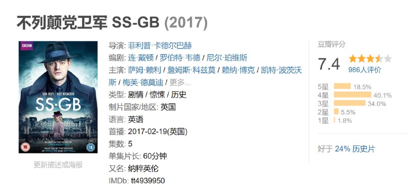 不列颠党卫军 SS-GB (2017)