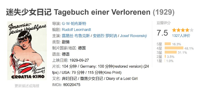 迷失少女日记 Tagebuch einer Verlorenen (1929)