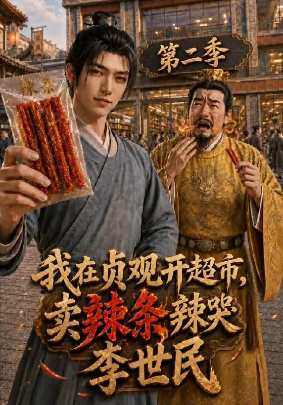 我在贞观开超市,卖辣条辣哭李世民第二季&我在贞观开超市卖辣条辣哭李世民第二季(140集)AI短剧