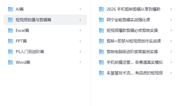 《全能办公与短视频技能教程合集》