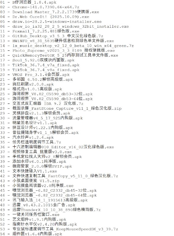破解软件更新20251012期