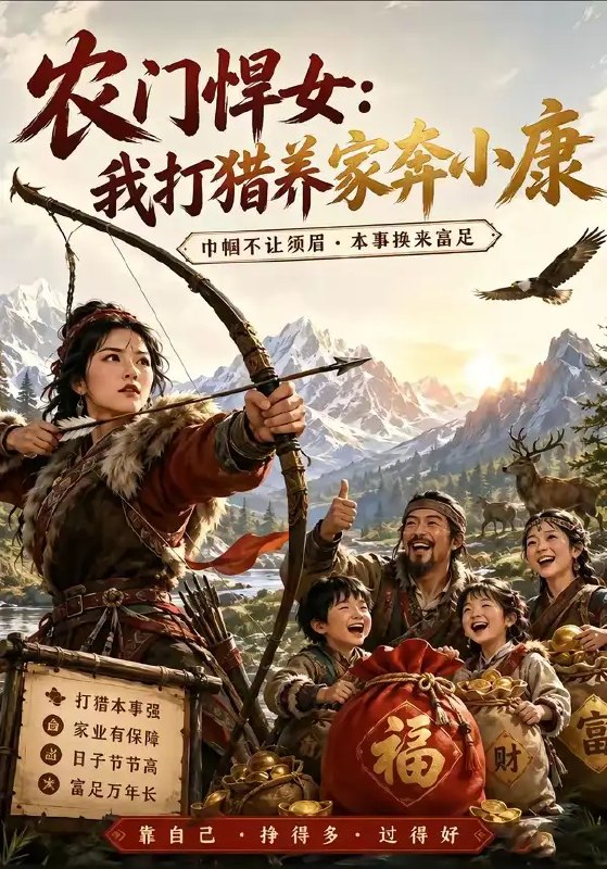 农门悍女我打猎养家奔小康&农门悍女我打猎养家奔小康(70集)AI短剧