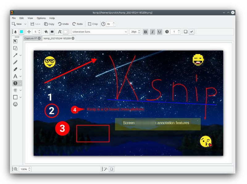 Ksnip - 一款跨平台截图和图像注释工具