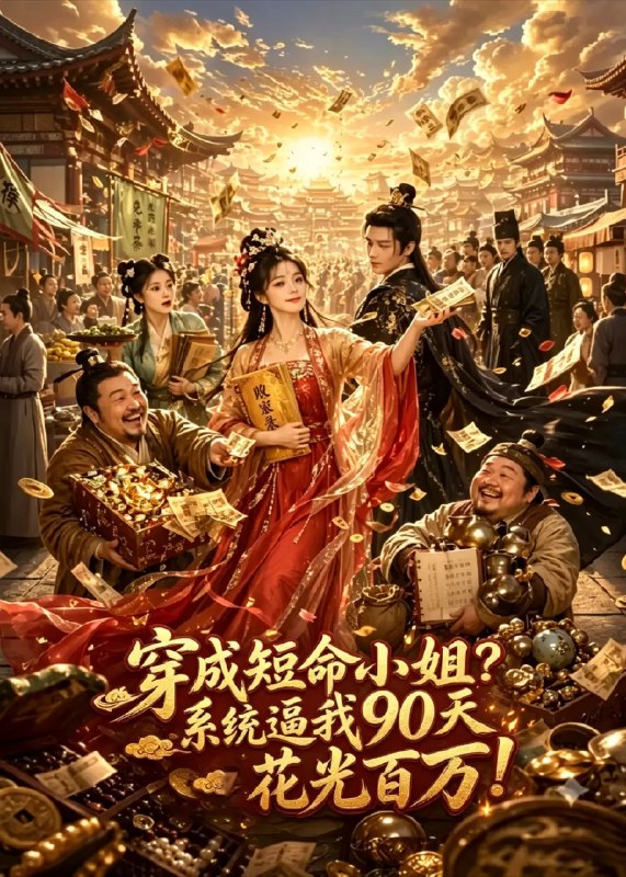 穿成短命小姐?系统逼我90天花光百万!&穿成短命小姐系统逼我90天花光百万(3集)AI短剧