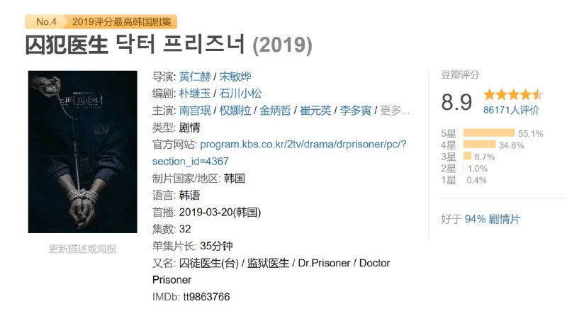 囚犯医生 닥터 프리즈너 (2019)