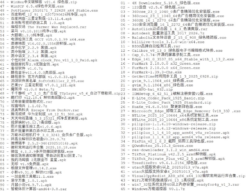 破解软件更新20251021期