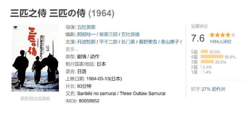 三匹之侍 三匹の侍 (1964)