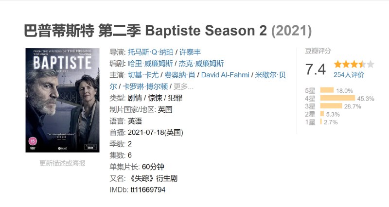 巴普蒂斯特 全两季 英语中字