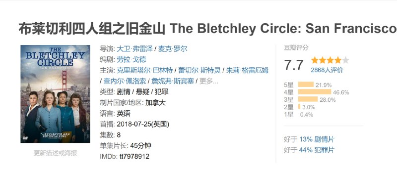 布莱切利四人组之旧金山 The Bletchley Circle: San Francisco (2018)