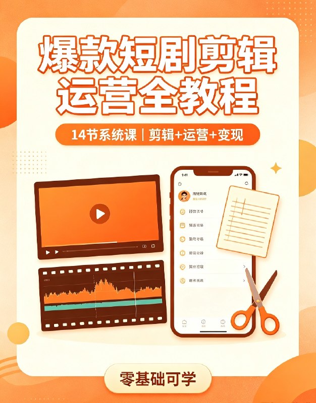 爆款短剧剪辑运营全教程｜从授权实操到多平台变现完整流程