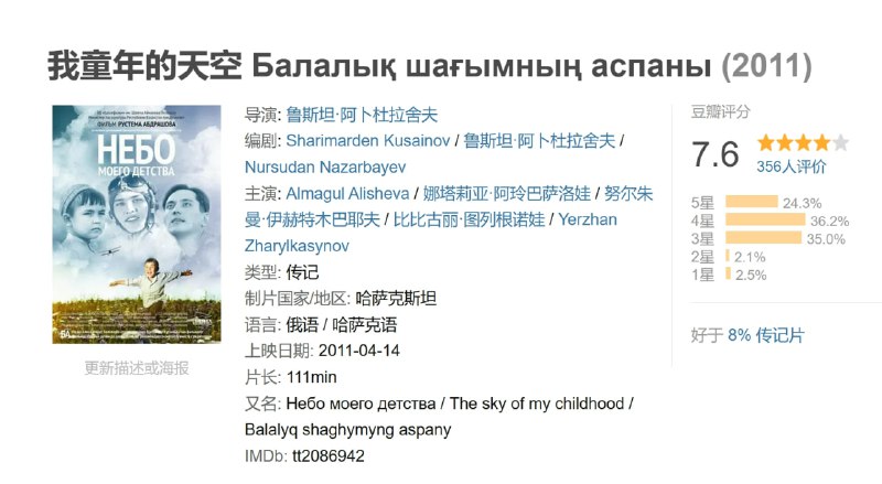 我童年的天空 Балалық шағымның аспаны (2011)