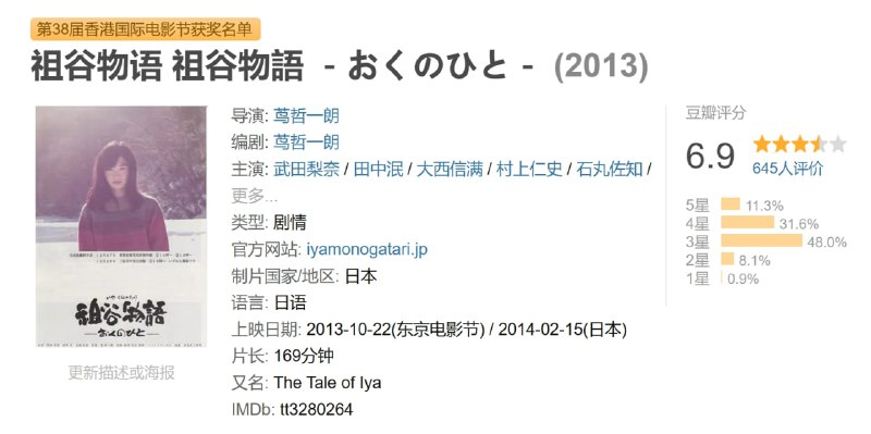祖谷物语 祖谷物語 -おくのひと- (2013)