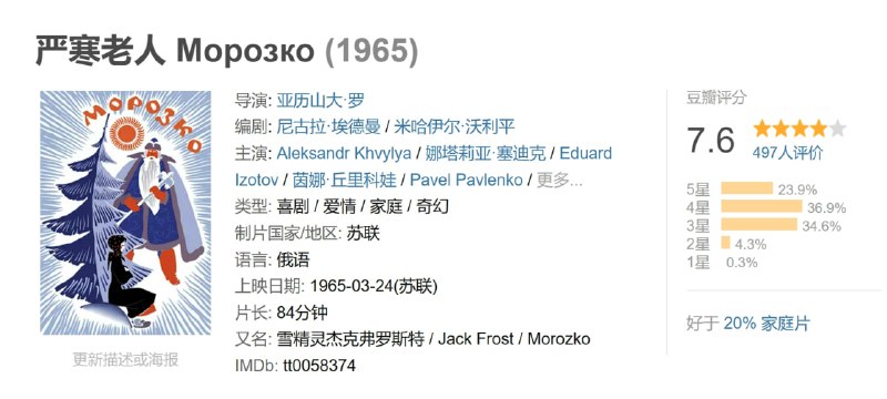 严寒老人 Морозко (1965)