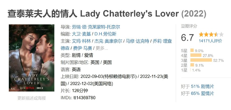 查泰莱夫人的情人 Lady Chatterley's Lover (2022)