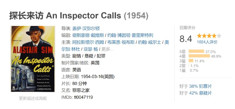 探长来访 An Inspector Calls (1954)