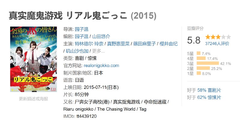 真实魔鬼游戏 リアル鬼ごっこ (2015)