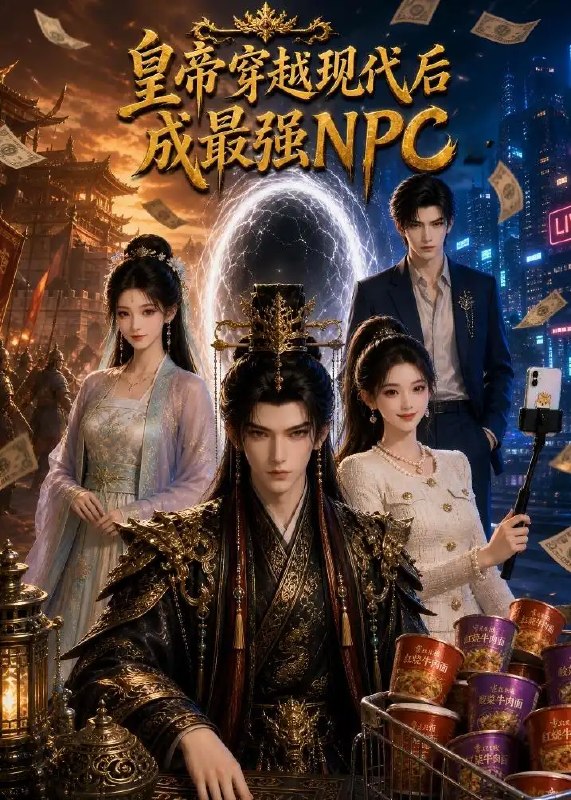 皇帝穿越现代后成最强 NPC （55集）AI短剧