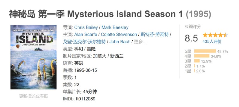 神秘岛 第一季 Mysterious Island Season 1 (1995)