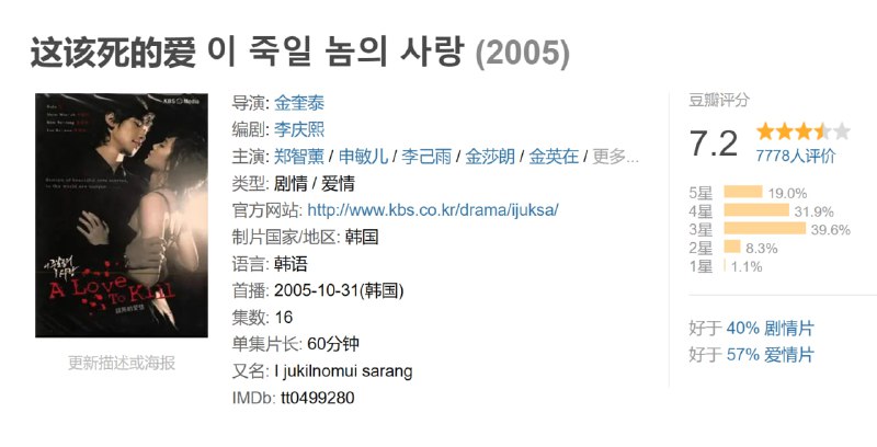 这该死的爱 이 죽일 놈의 사랑 (2005)