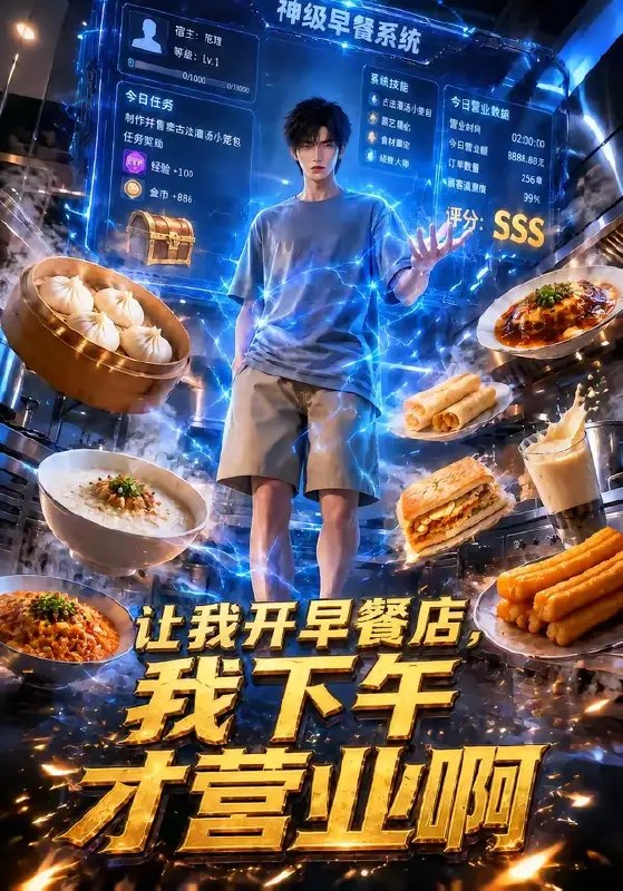 让我开早餐店,我下午才营业啊&让我开早餐店我下午才营业啊(80集)AI短剧
