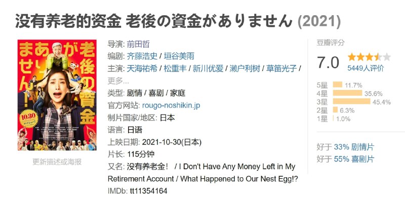 没有养老的资金 老後の資金がありません (2021)