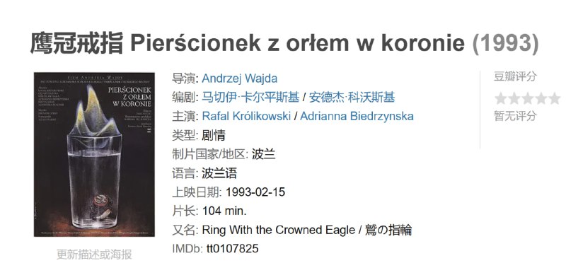 鹰冠戒指 Pierścionek z orłem w koronie (1993)