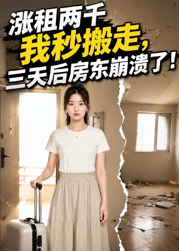 涨租两千我秒搬走三天后房东崩溃了 (43集) Ai短剧 | 短剧