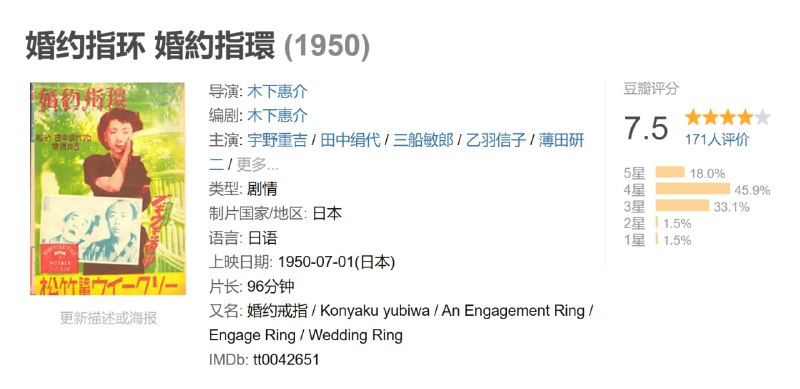 婚约指环 婚約指環 (1950)