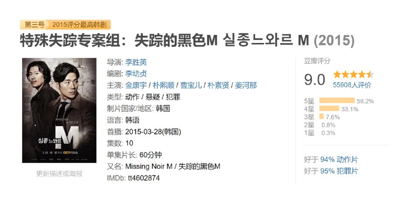特殊失踪专案组失踪的黑色M 실종느와르 M (2015)