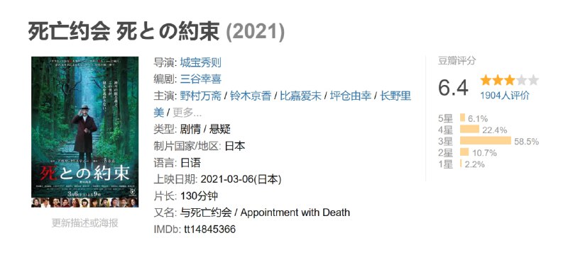 死亡约会 死との約束 (2021)