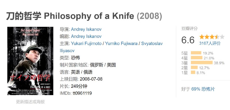 刀的哲学 Philosophy of a Knife (2008)