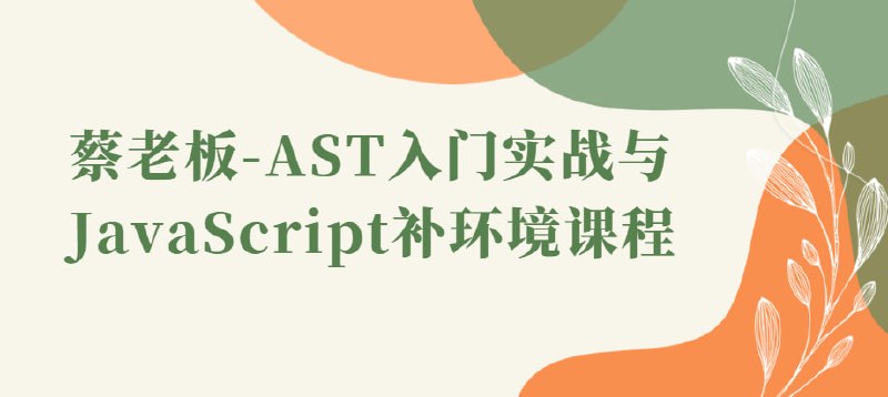 蔡老板-AST入门实战与JavaScript补环境课程
