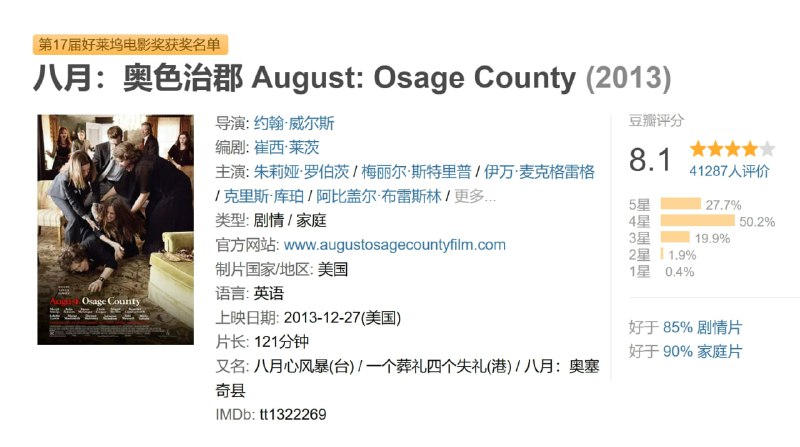 八月奥色治郡 August: Osage County (2013)