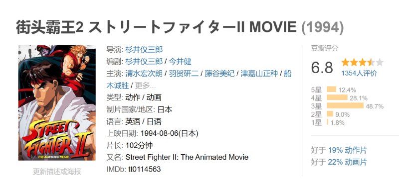 街头霸王2 ストリートファイターII MOVIE (1994)