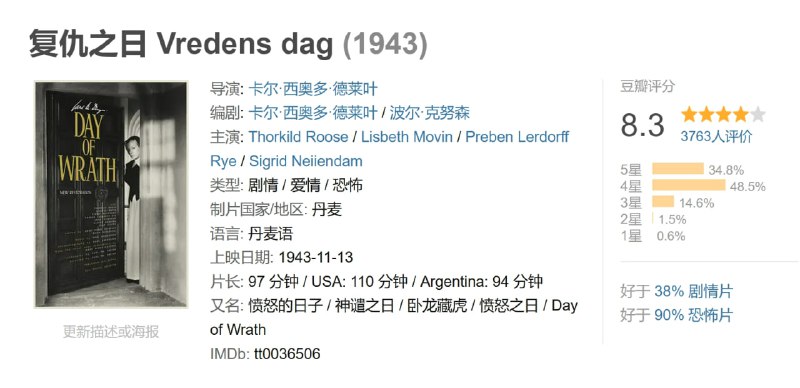 复仇之日 Vredens dag (1943)