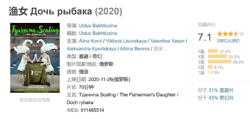 渔女 Дочь рыбака (2020)