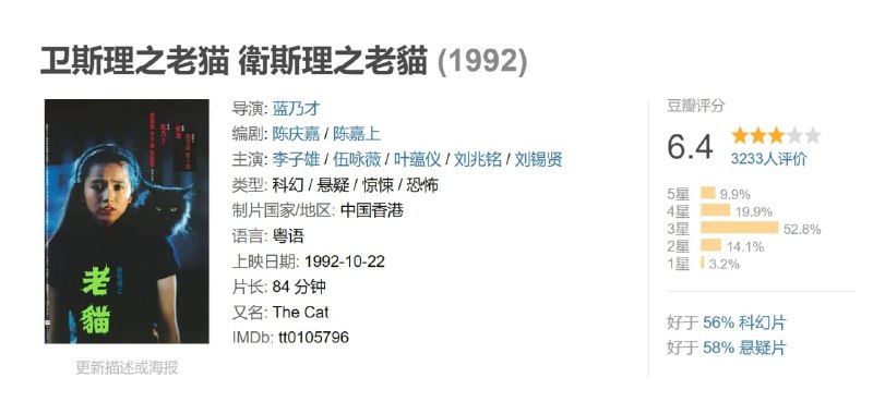 卫斯理之老猫 衛斯理之老貓 (1992)