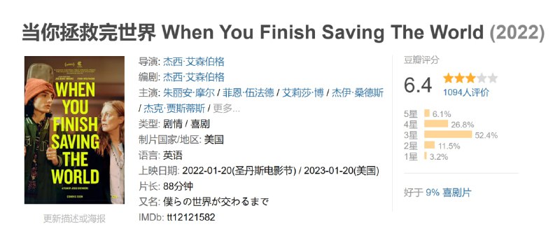 当你拯救完世界 When You Finish Saving The World (2022)